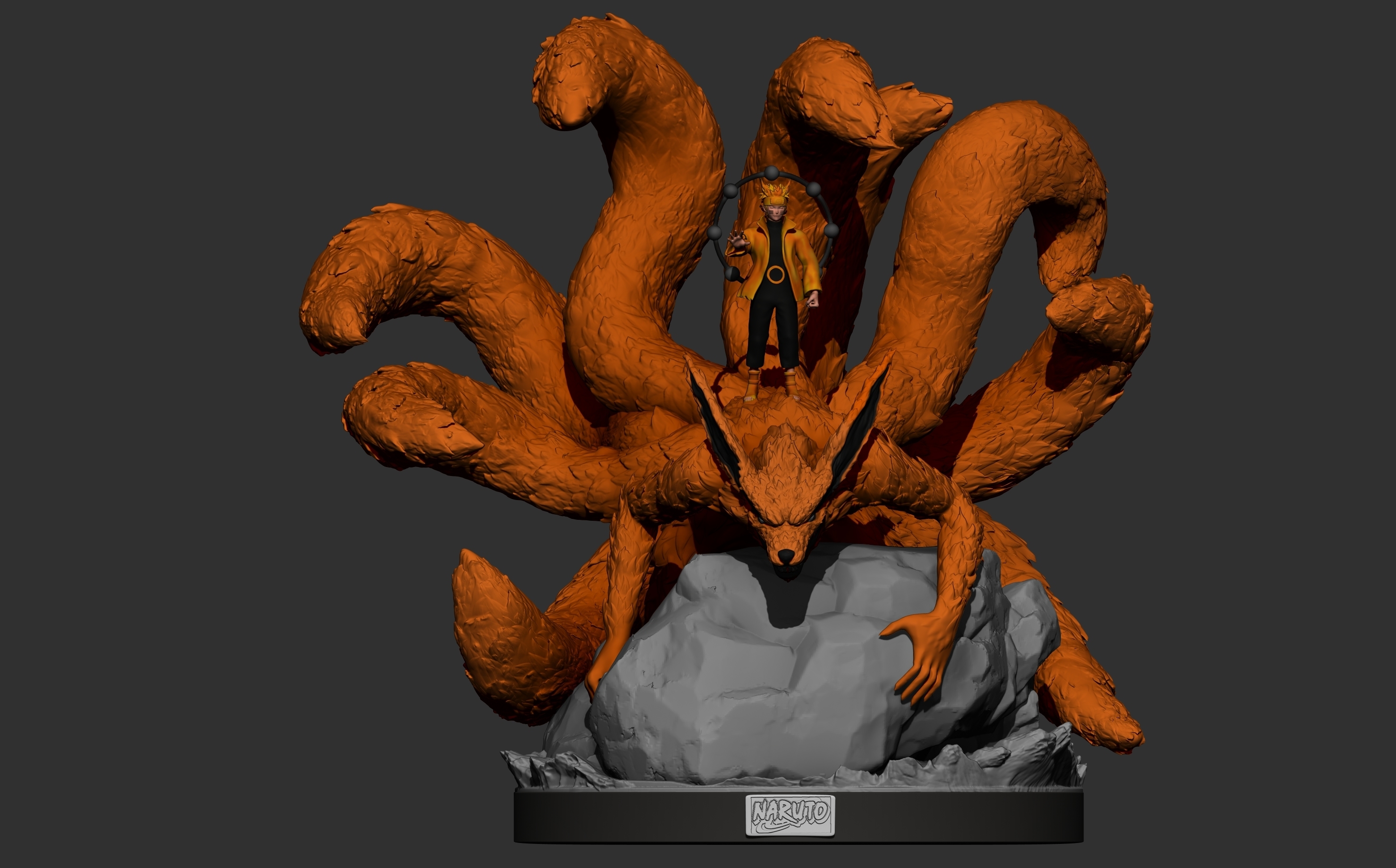 Télécharger fichier STL statue/figurine de naruto et kurama • Plan imprimable en 3D ・ Cults