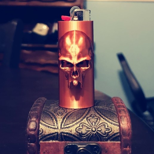 Download STL file Skull lighter case • 3D print template ・ Cults