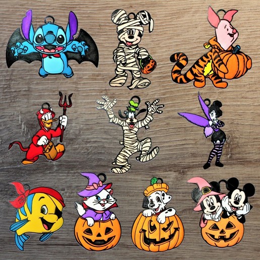 Download STL file Lot 10 Disney Halloween Ornaments • 3D printer design