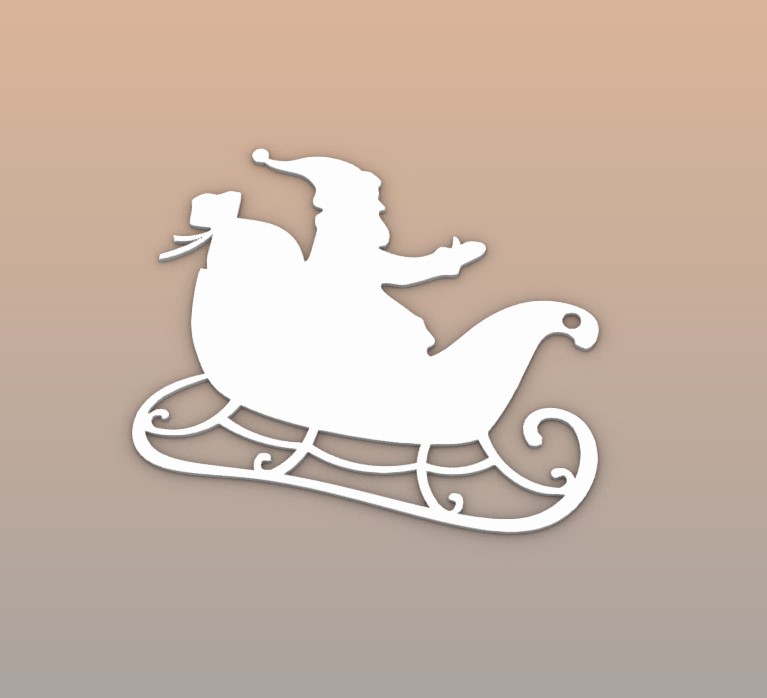 STL file Santa Claus and Sleigh Name Tag Holder・3D printable model to ...