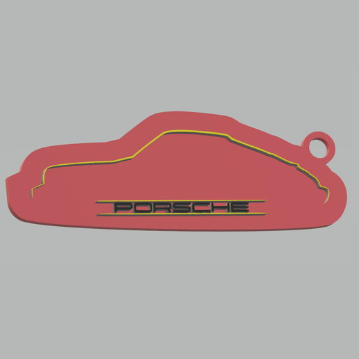 Download STL file Porsche Keychain • 3D printable design ・ Cults