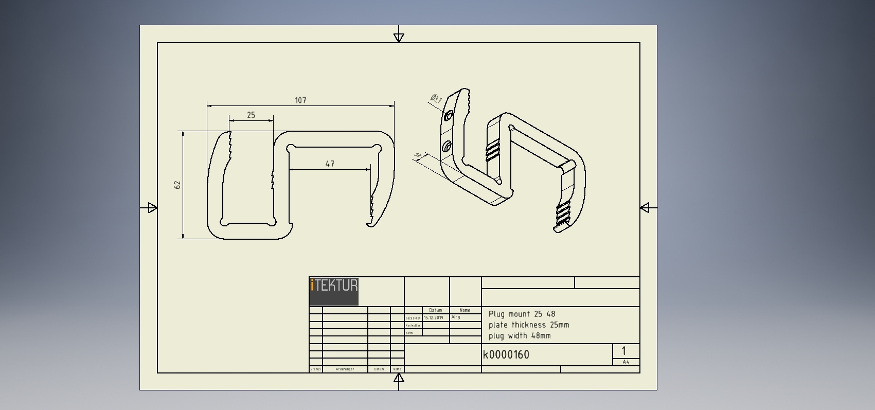 STL file Plug-mount-25-48・3D printer design to download・Cults