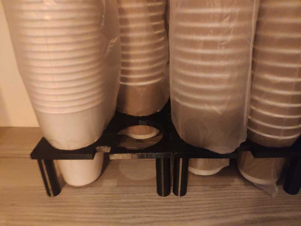 Porte-Gobelets Rotatif 360° à 4 Compartiments - Organiseur Gobelets Café Et Couvercles Pour Bureau Et Magasin