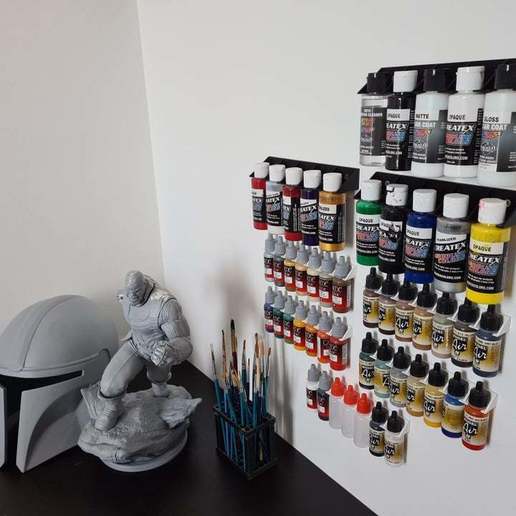 Download free 3D print files createx + vallejo paint wall holder ・ Cults