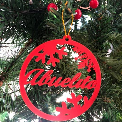 Decoración árbol de navidad Abuelita y Abuelito