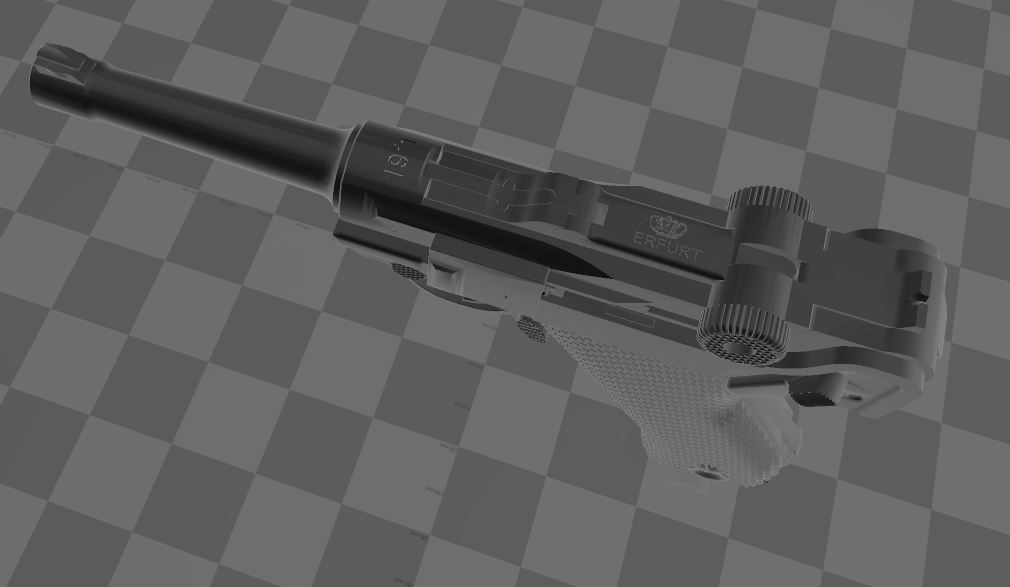 OBJ file Luger P 08 🔫・3D printable design to download・Cults
