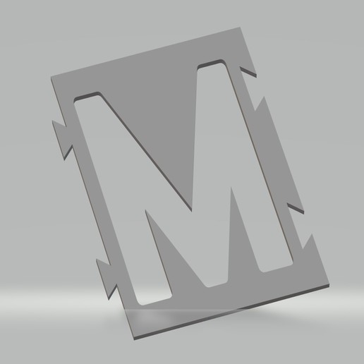 download stl file stencil letter m for spray paint