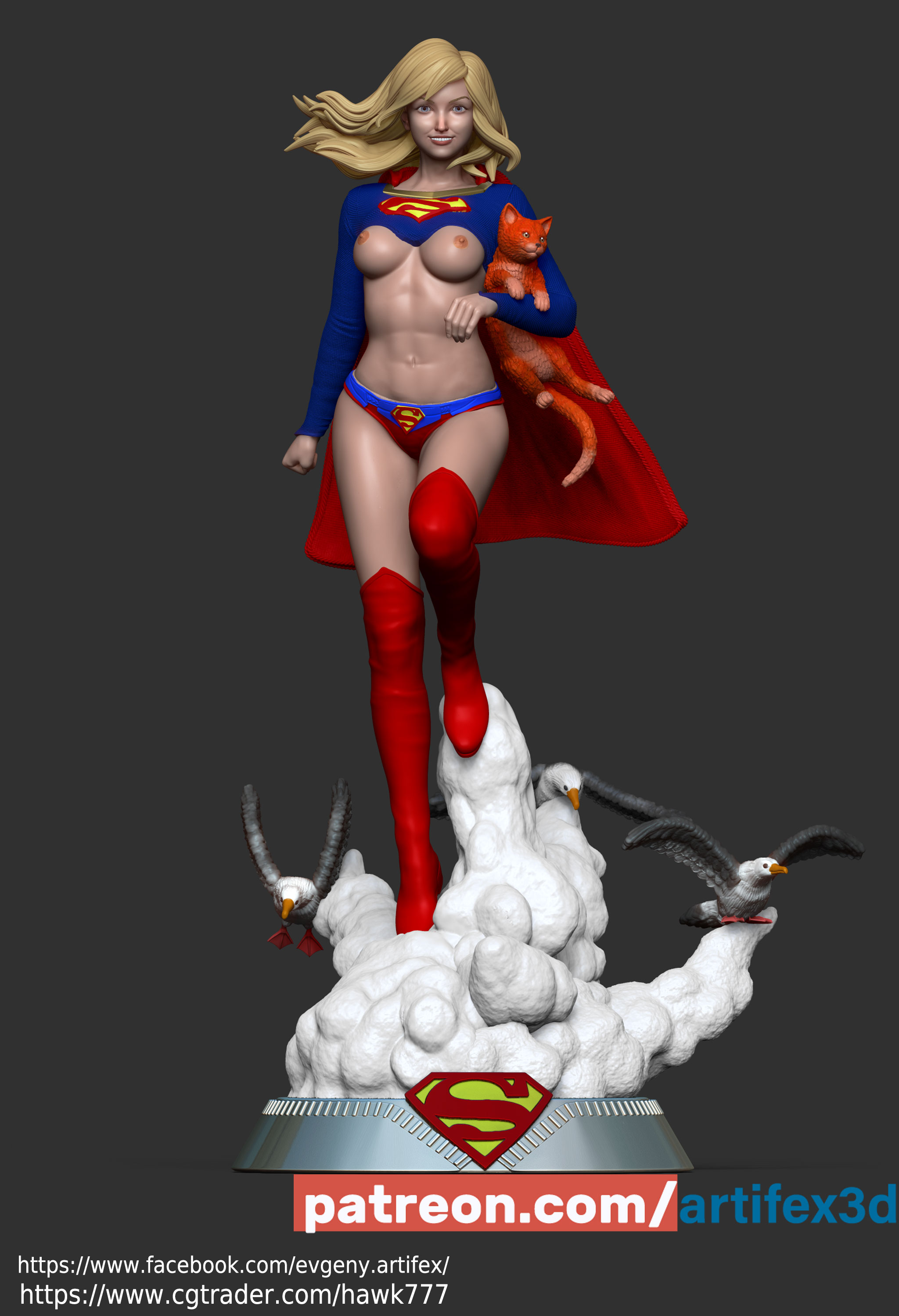 STL file nsfw Supergirl 👧・Model to download and 3D print・Cults