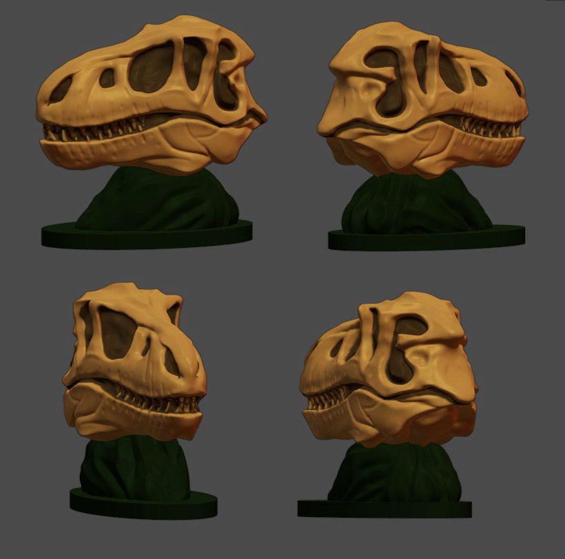 STL file T Rex Skull Ornament・3D print design to download・Cults
