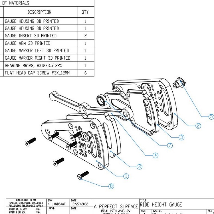 STL file RC Car Ride Height Gauge 1025mm 🚗・3D printer design to