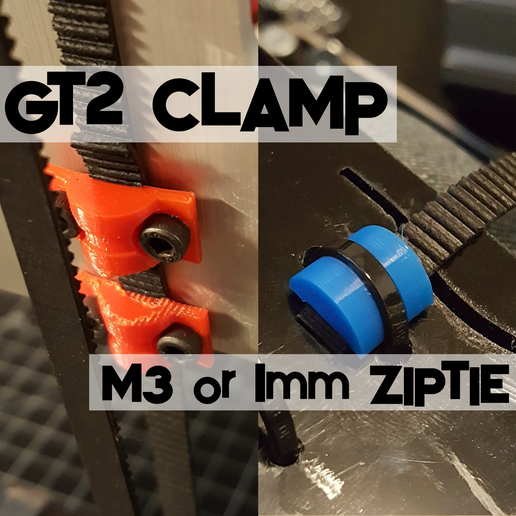 Download free 3D model GT2 Belt Clamp Zip Tie or M3 Screw ・ Cults