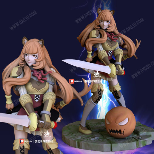 Figura De Acción Raphtalia En Estilo Q – Modelo De PVC Con Articulaciones Móviles Y Rostros Intercambiables, Medidas 10 Cm, Ideal Para Coleccionistas Y Decoración