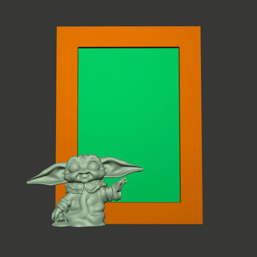 Download 3D printing files Baby Yoda Photo Frame ・ Cults