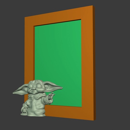 Download 3D printing files Baby Yoda Photo Frame ・ Cults