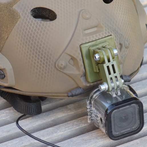 Download STL file NVG Helmet Mount for Gopro and Action Cameras (Night