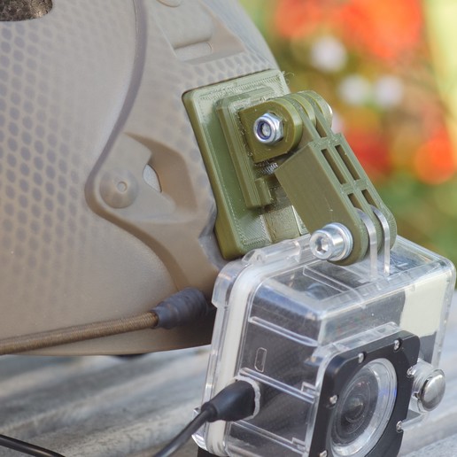 Download STL file NVG Helmet Mount for Gopro and Action Cameras (Night