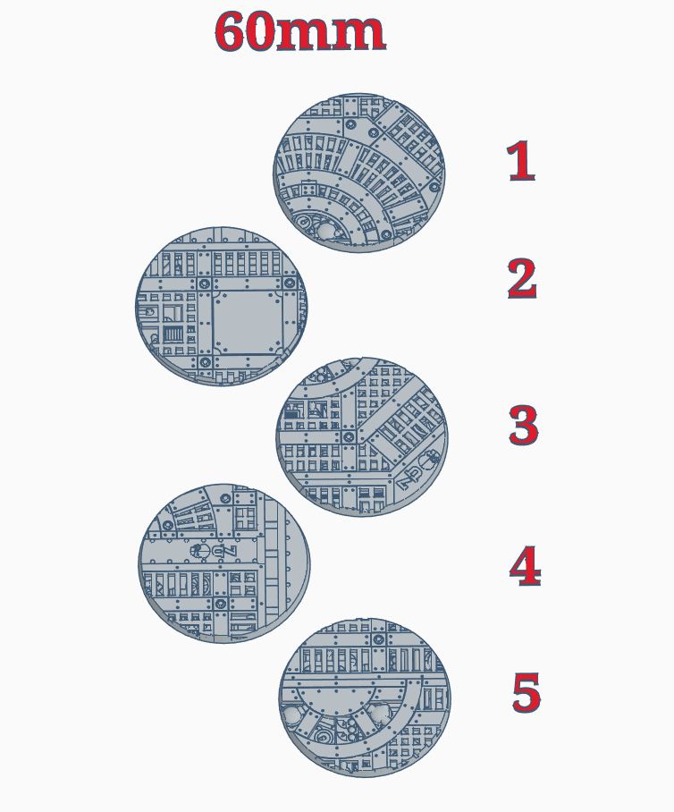 60mm bases "Walkway" 3D model