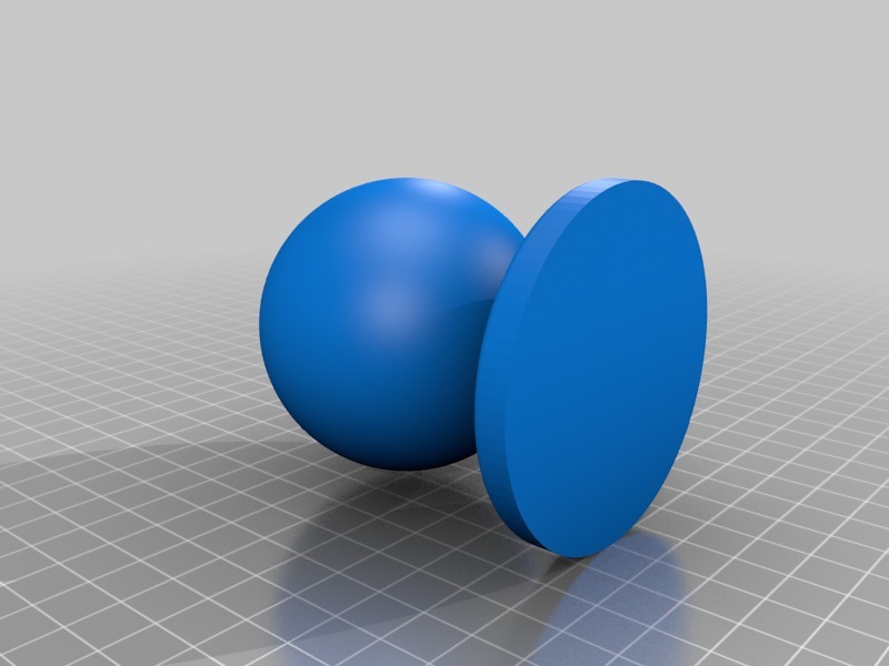 Free 3D file Spherical door knob handle, flat and preholed・3D print