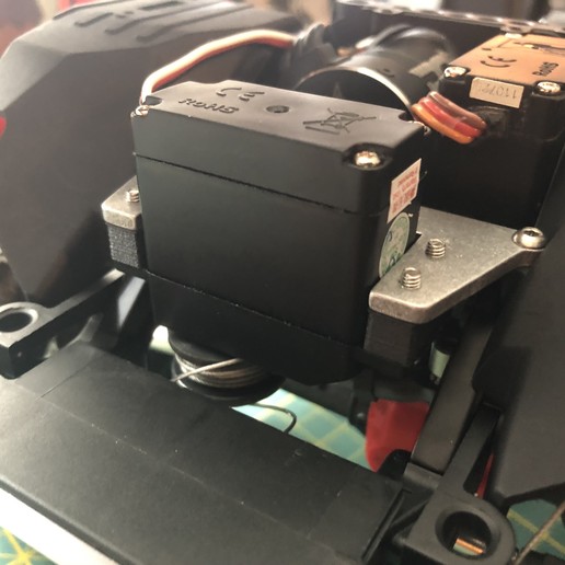 Download STL file SCX10 III Front External Spool Servo Winch Mount ・ Cults