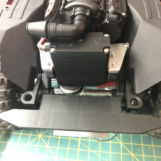 Download STL file SCX10 III Front External Spool Servo Winch Mount ・ Cults