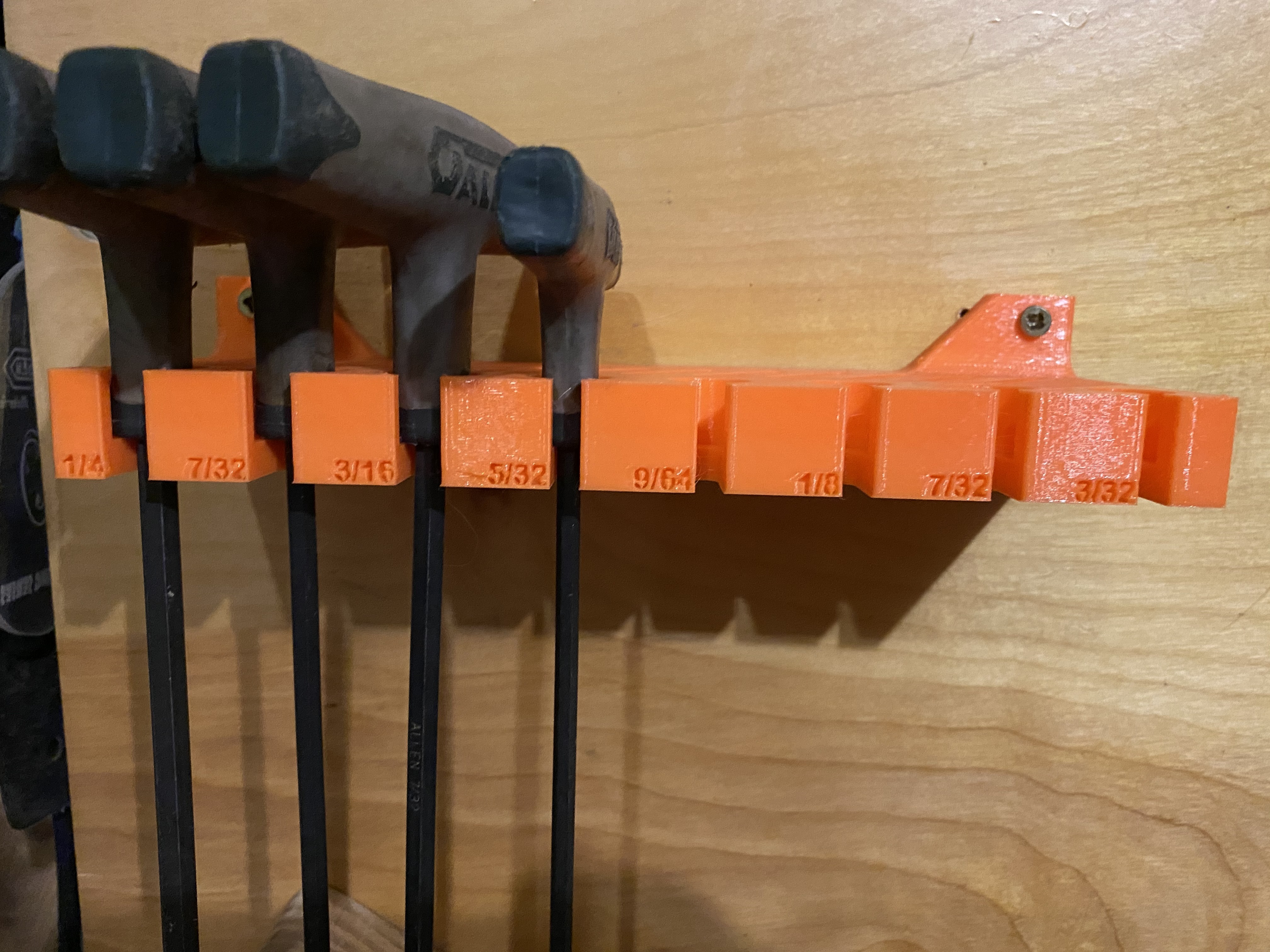 STL file SAE T Handle Allen Wrench Tool Holder・3D printer design to