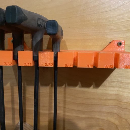 Download STL file SAE T Handle Allen Wrench Tool Holder • 3D printable