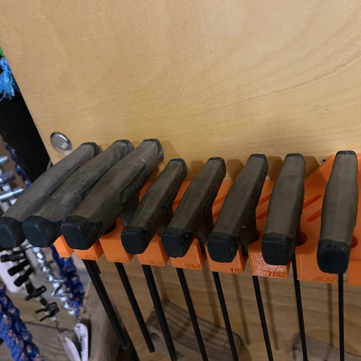 Download STL file SAE T Handle Allen Wrench Tool Holder • 3D printable