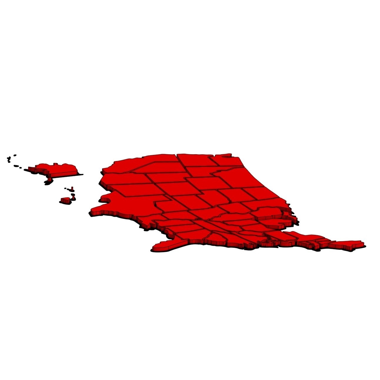 3D file Map of USA・3D print design to download・Cults