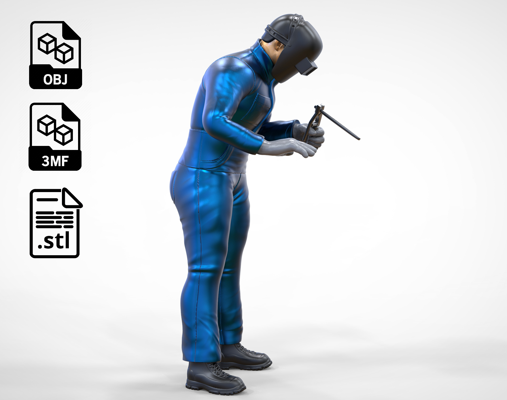 Fichier STL N1 Soudeur debout travaillant sur une table de soudage 👾