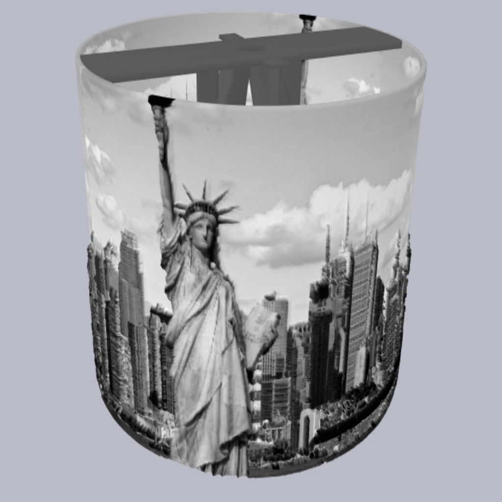 Free 3D file New-York lithophane lampshade with bulb holder・3D printing ...