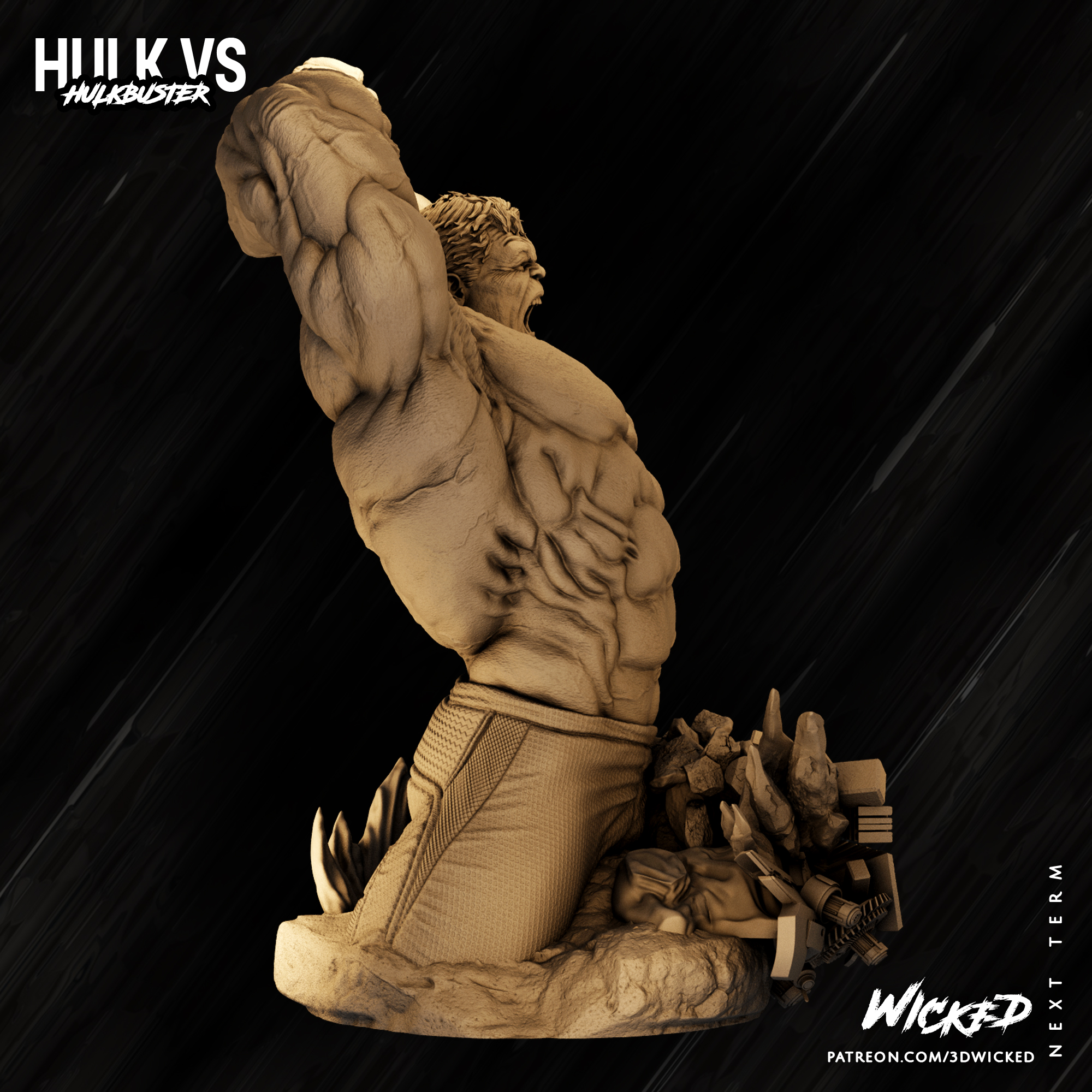 3D file Wicked Marvel Hulk Age of Ultron Bust: Tested and ready for 3d ...