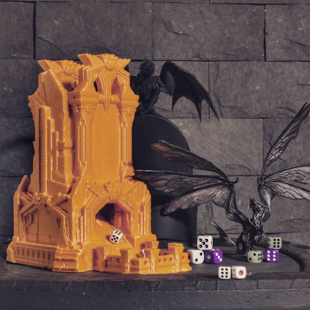 Tour à Dés Simulation Impression 3D - 12,7x12,7 Cm - Pour Jeux De Rôle, Soirées Jeux, Décoration