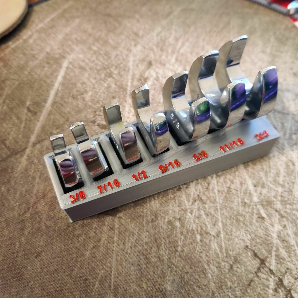 18-Tool 3/8 In. Drive Flare Nut Crowfoot Wrench Organizer Rack, Red (8-27 Mm) ORG25218 - Foto 7