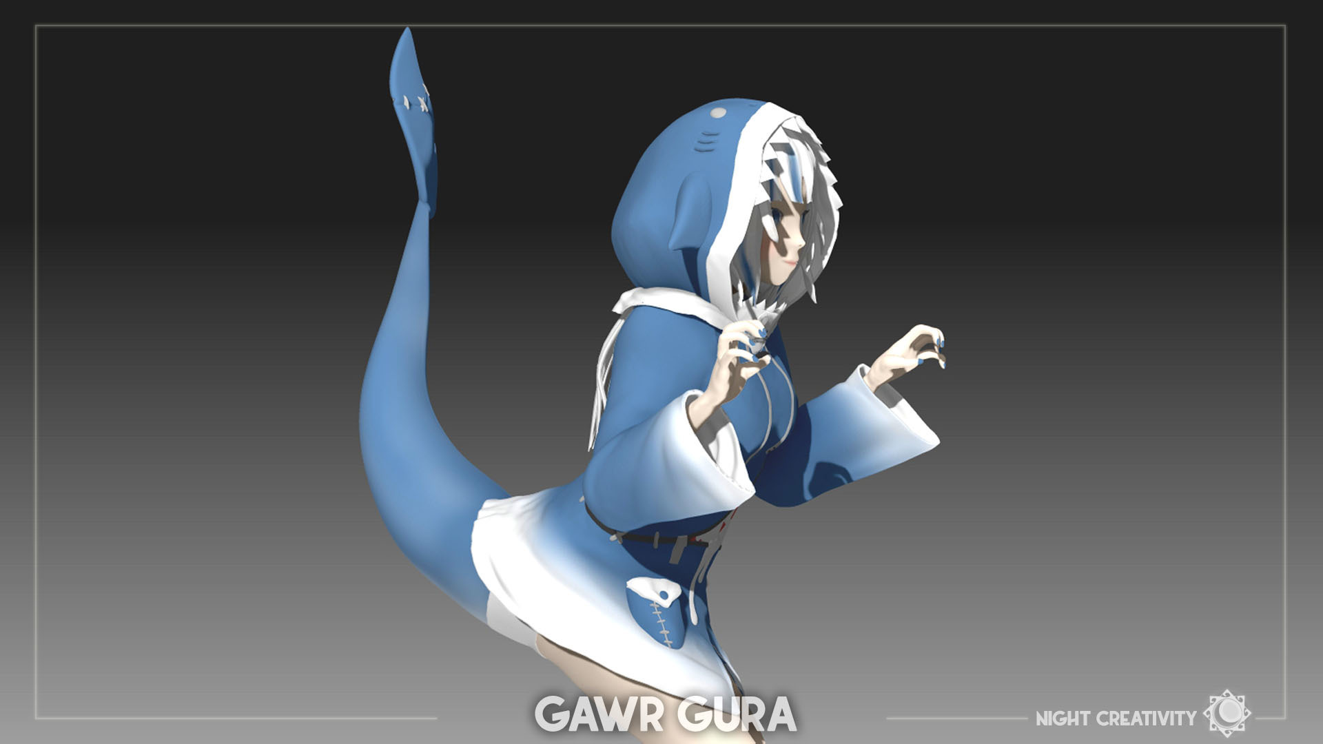 STL file Gawr Gura Anime figure for 3d printing 3D print model・3D