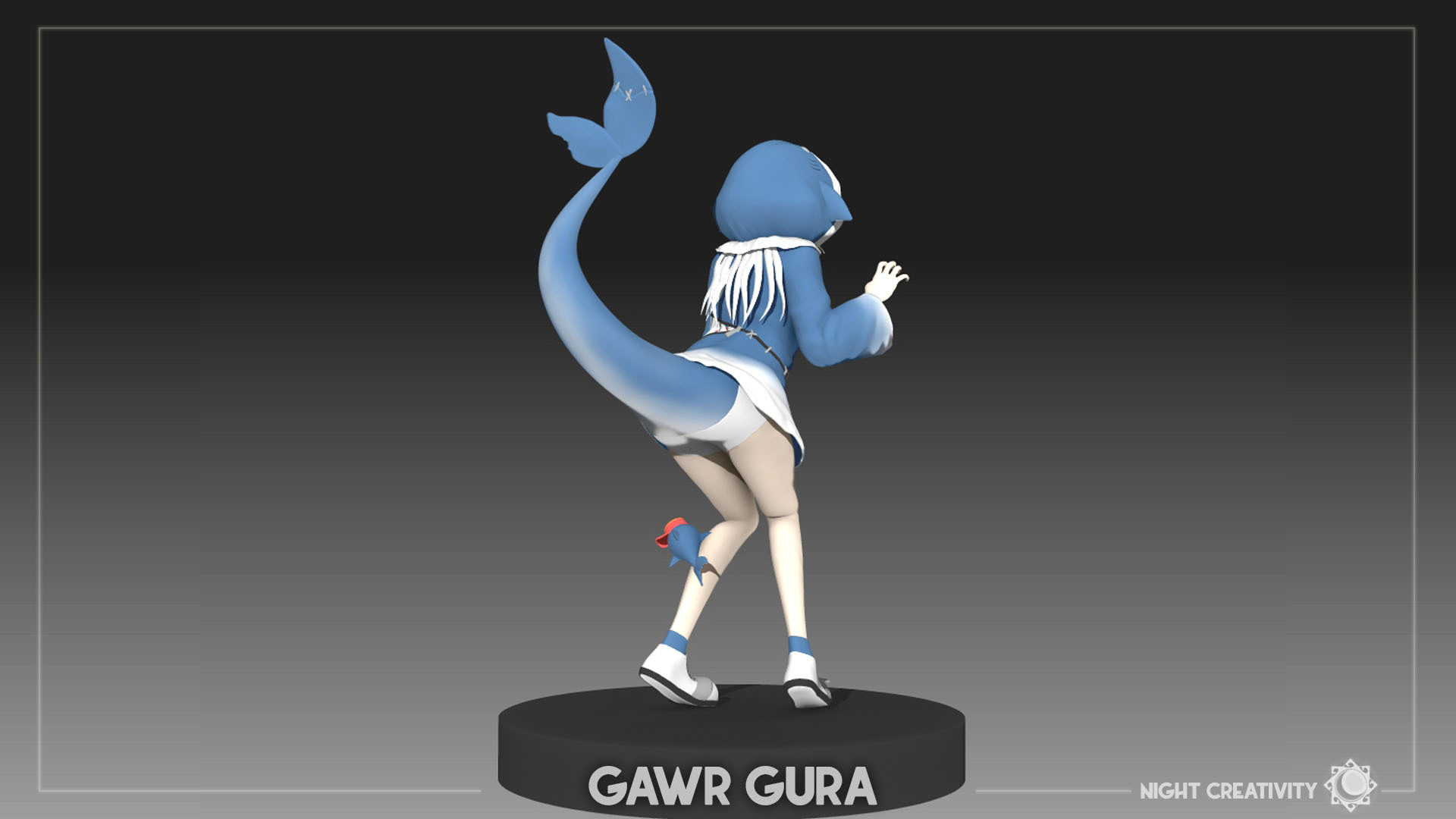 STL file Gawr Gura Anime figure for 3d printing 3D print model・3D