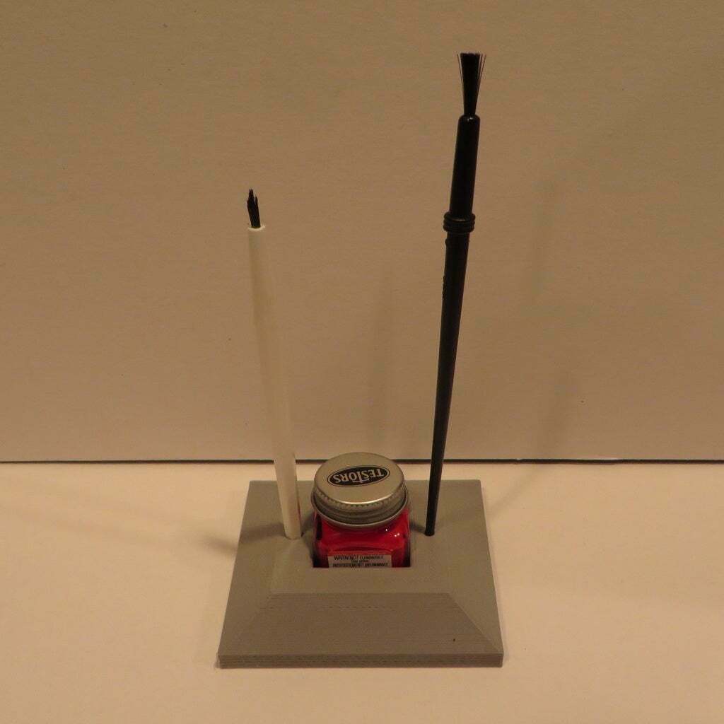 Free STL file Testor's paint and brush holder・3D print design to
