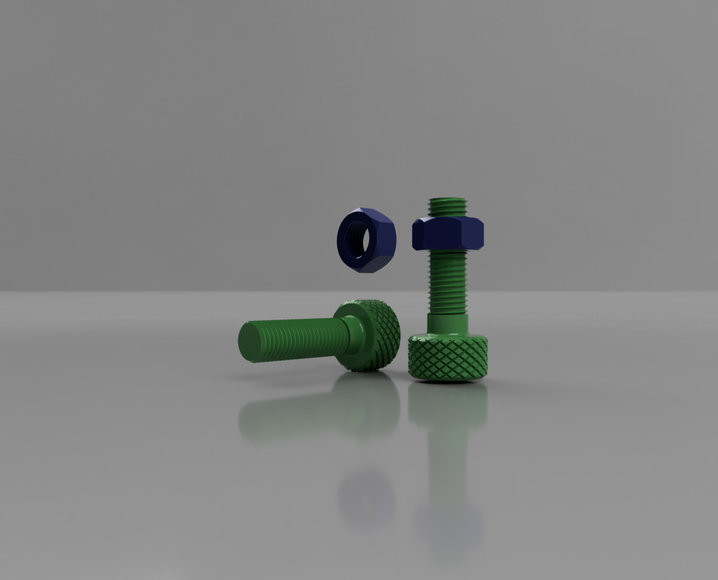 Double Compression M20 3d Model Free 3D file M20x2.5 Knurled Bolt with Nut・3D printing model to ...