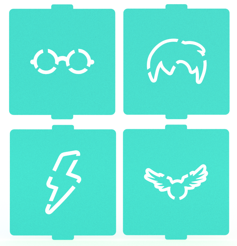 Descargar archivo STL Juego de 4 plantillas de Harry Potter para Café y