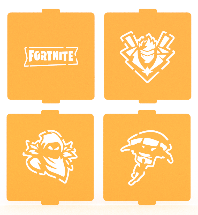 3D file Fortnite stencil set of 4 for Coffee and Baking ☕・3D print ...