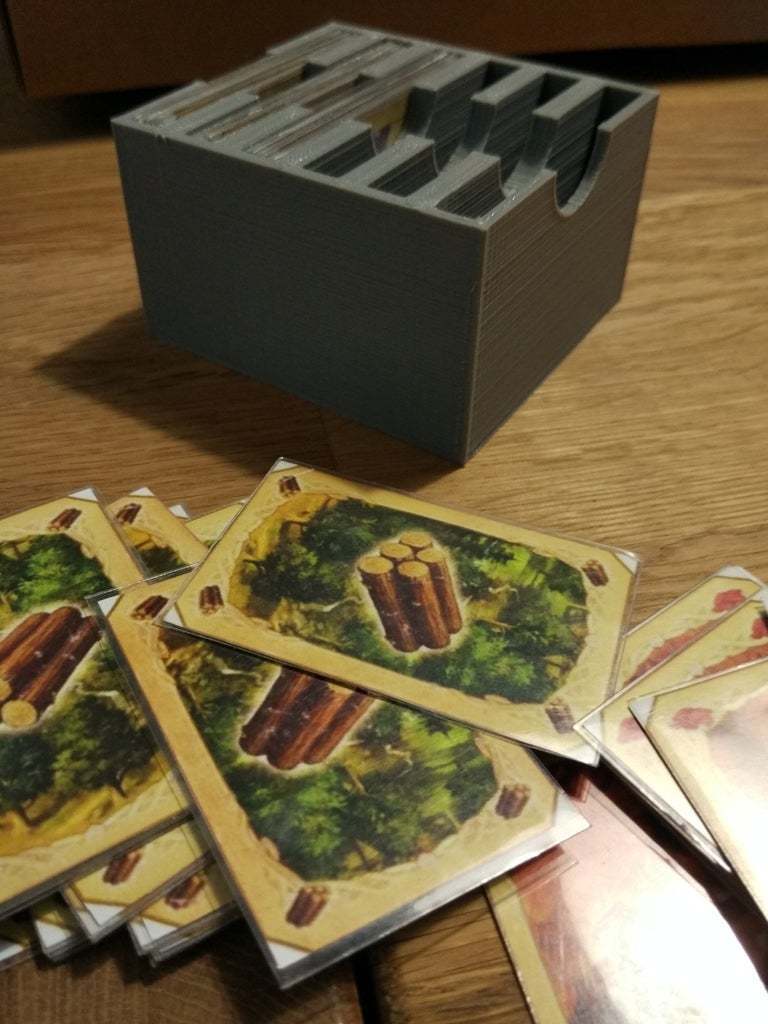 Download Free STL File Settlers Of Catan Printed Resources Cards Holding Box 3D Printer Design 