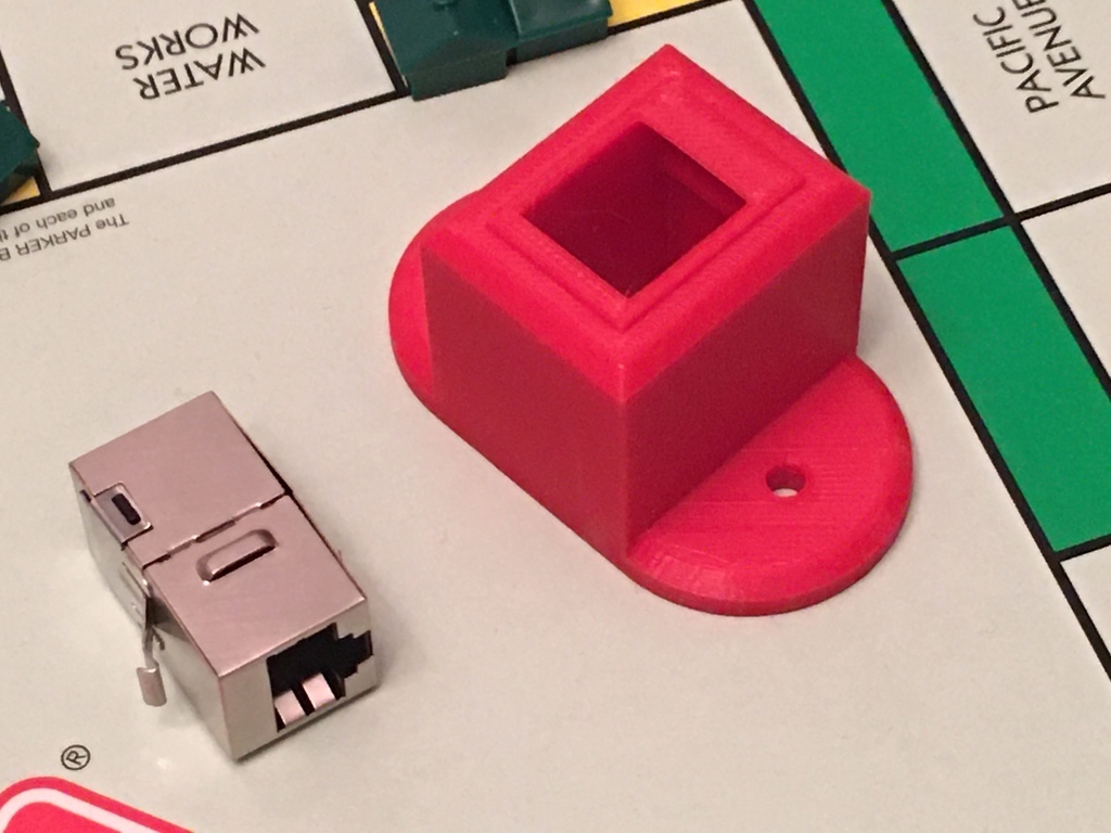 STL file rj45 Keystone Surface Mount for Floor or Desk 🔌・3D