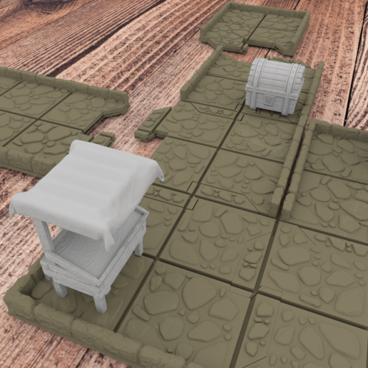 Download free STL file Dungeon Terrain Tiles with Puzzle Lock • 3D