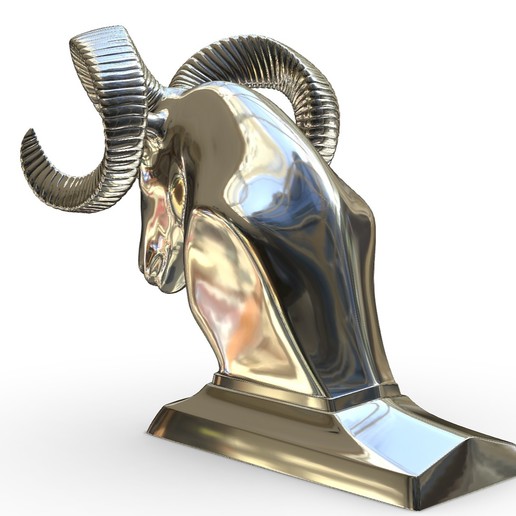 Download 3DS file dodge ram hood ornament • 3D print design ・ Cults