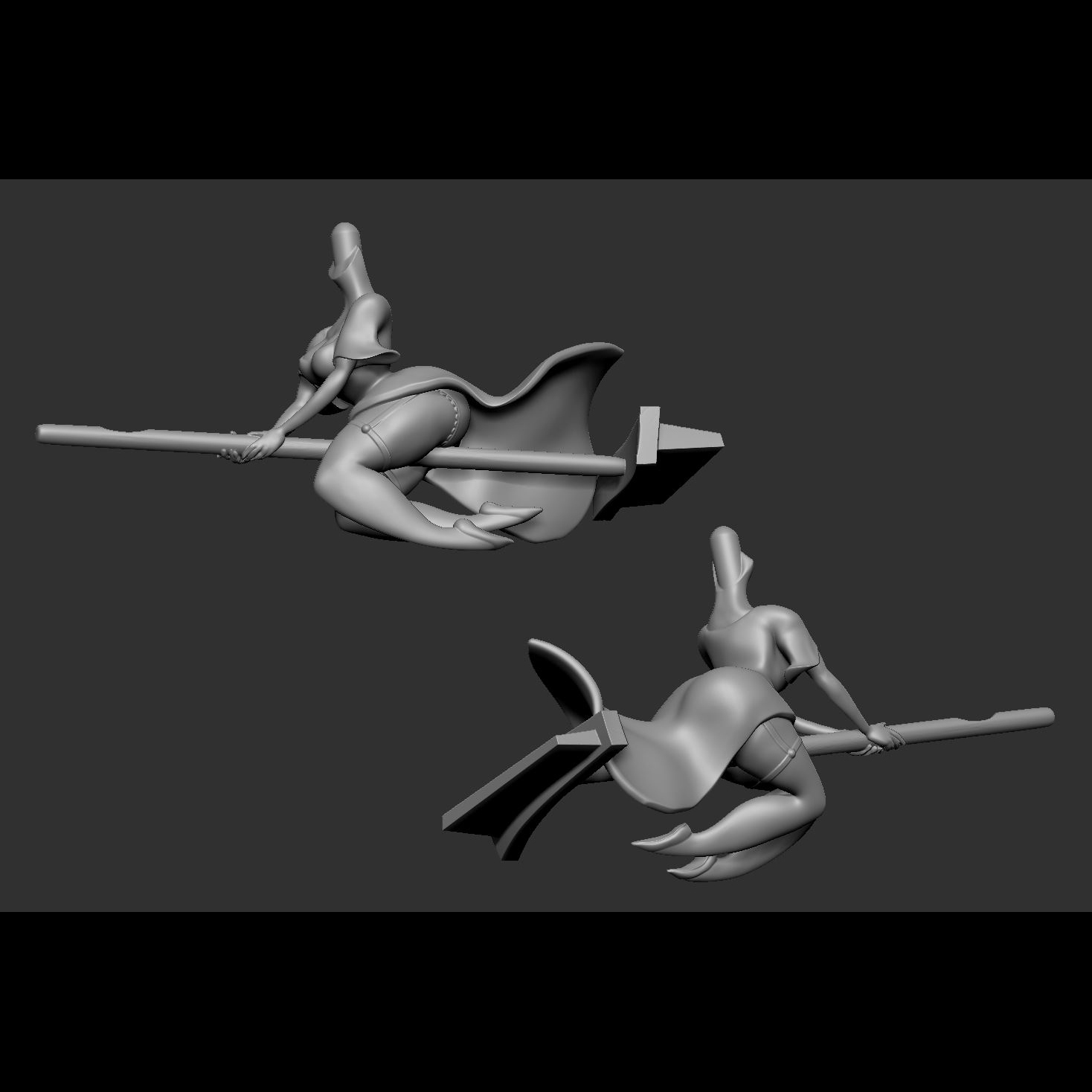 Pinup Stl File STL file Witch Pinup - Flying・3D printing model to download・Cults