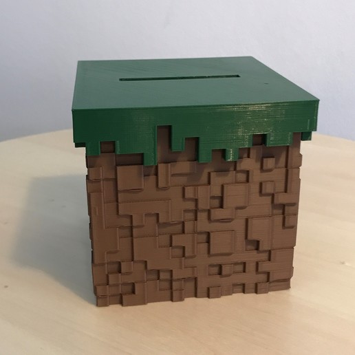 Download free STL file Minecraft Grass Block Money Bank