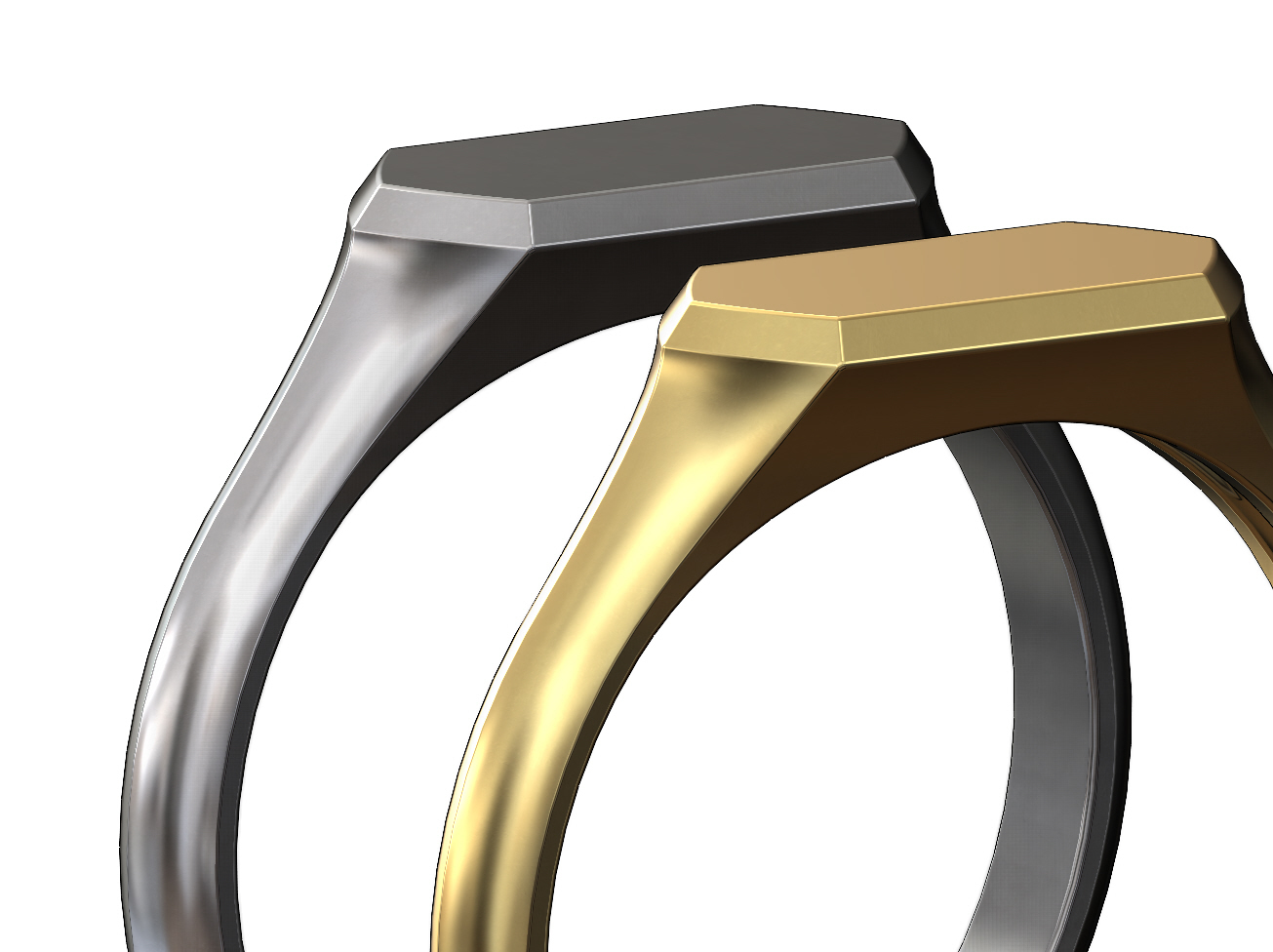 STL file Hexagonal low profile signet ring 3D print model 💍・Design to ...