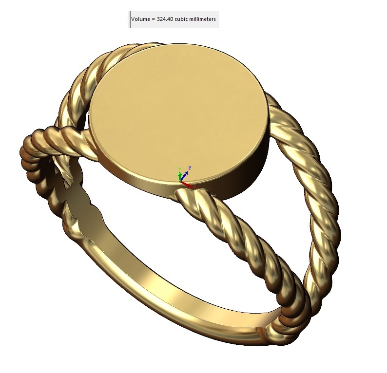 STL-Datei Round twisted wire signet ring 3D print model 💍・3D-druckbare ...