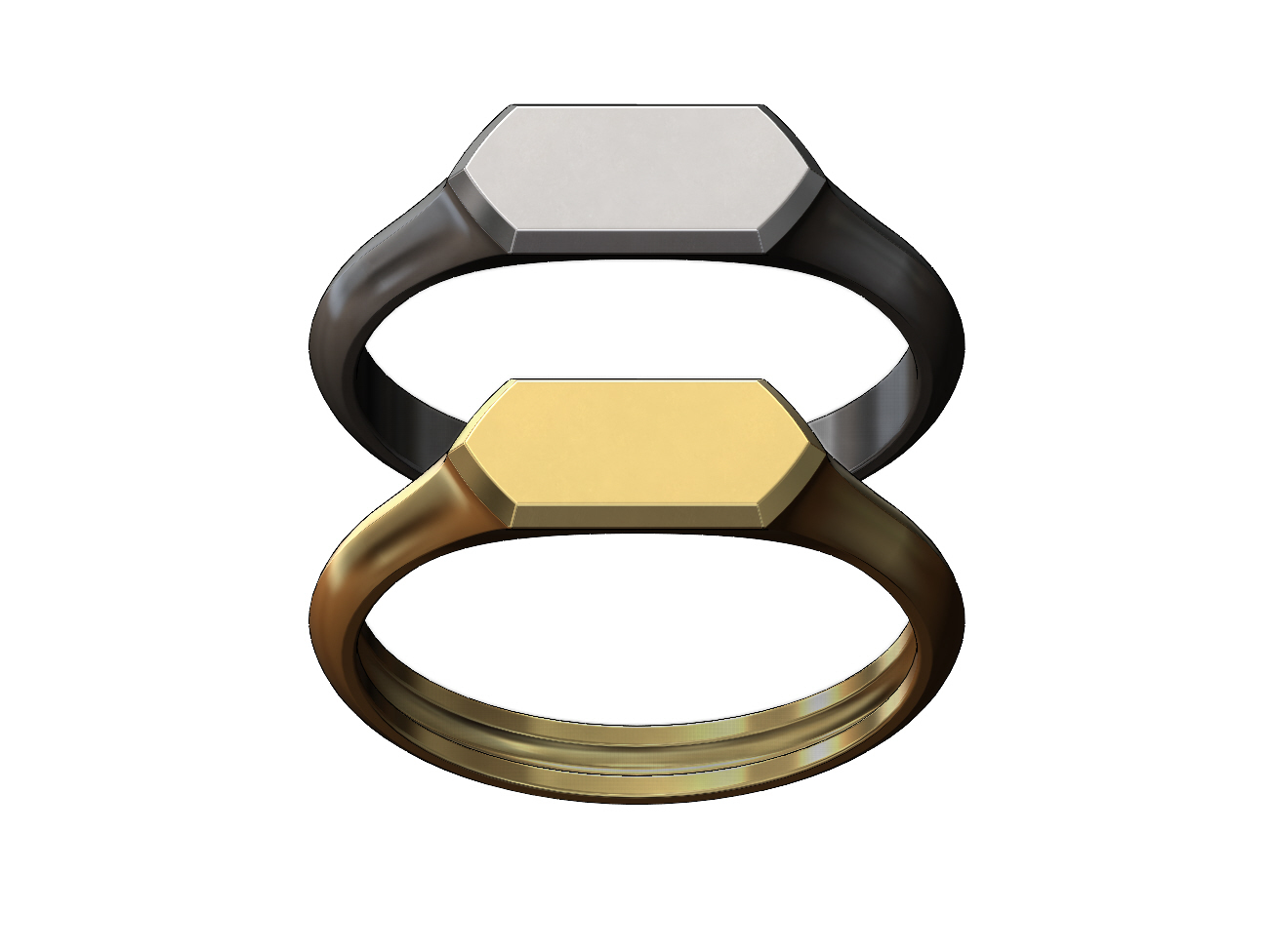 STL file Hexagonal low profile signet ring 3D print model 💍・Design to ...
