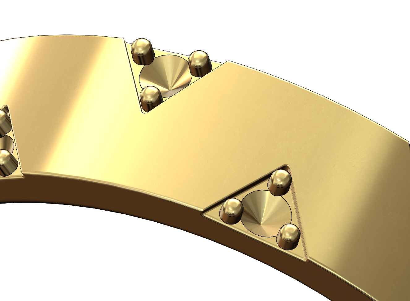 STL file Overlapping diamond traingles pattern band US sizes 5to9 3D ...