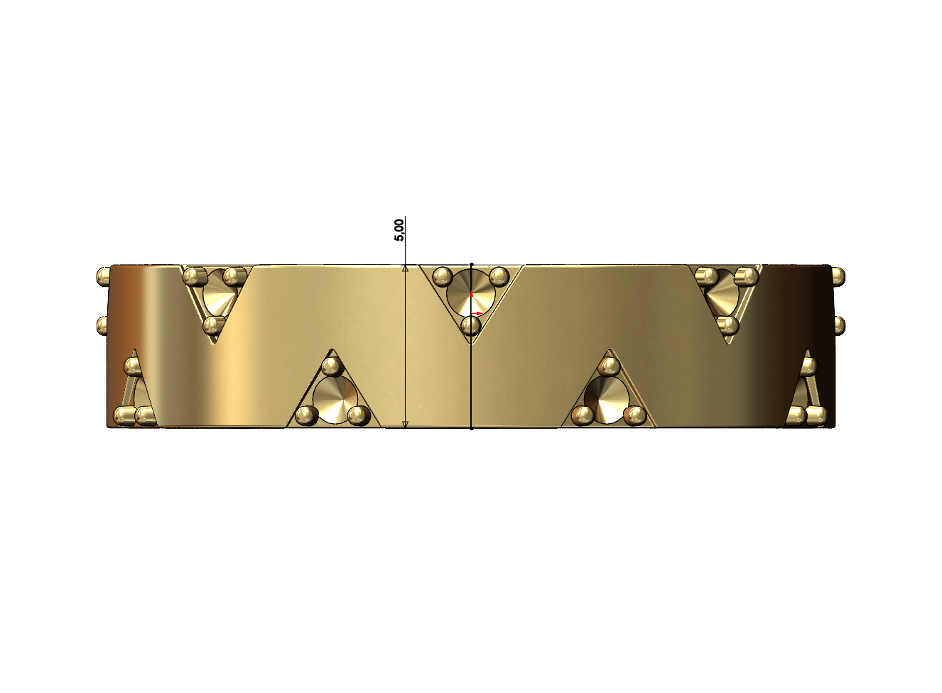 STL file Overlapping diamond traingles pattern band US sizes 5to9 3D ...